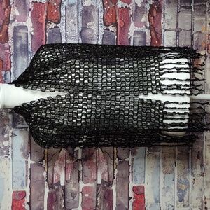 Fishnet Chenille Fringe Scarf